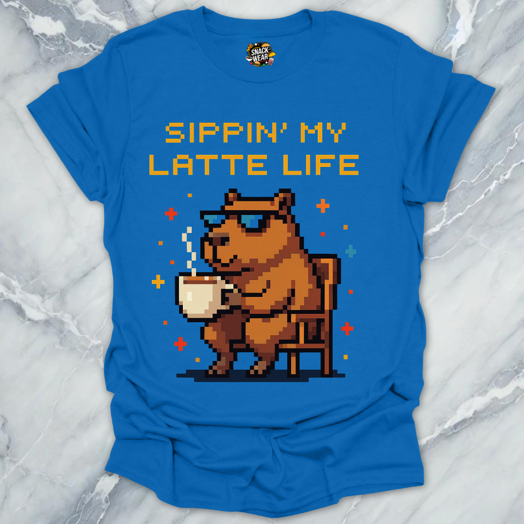 Pixel Capybara Coffee T-Shirt