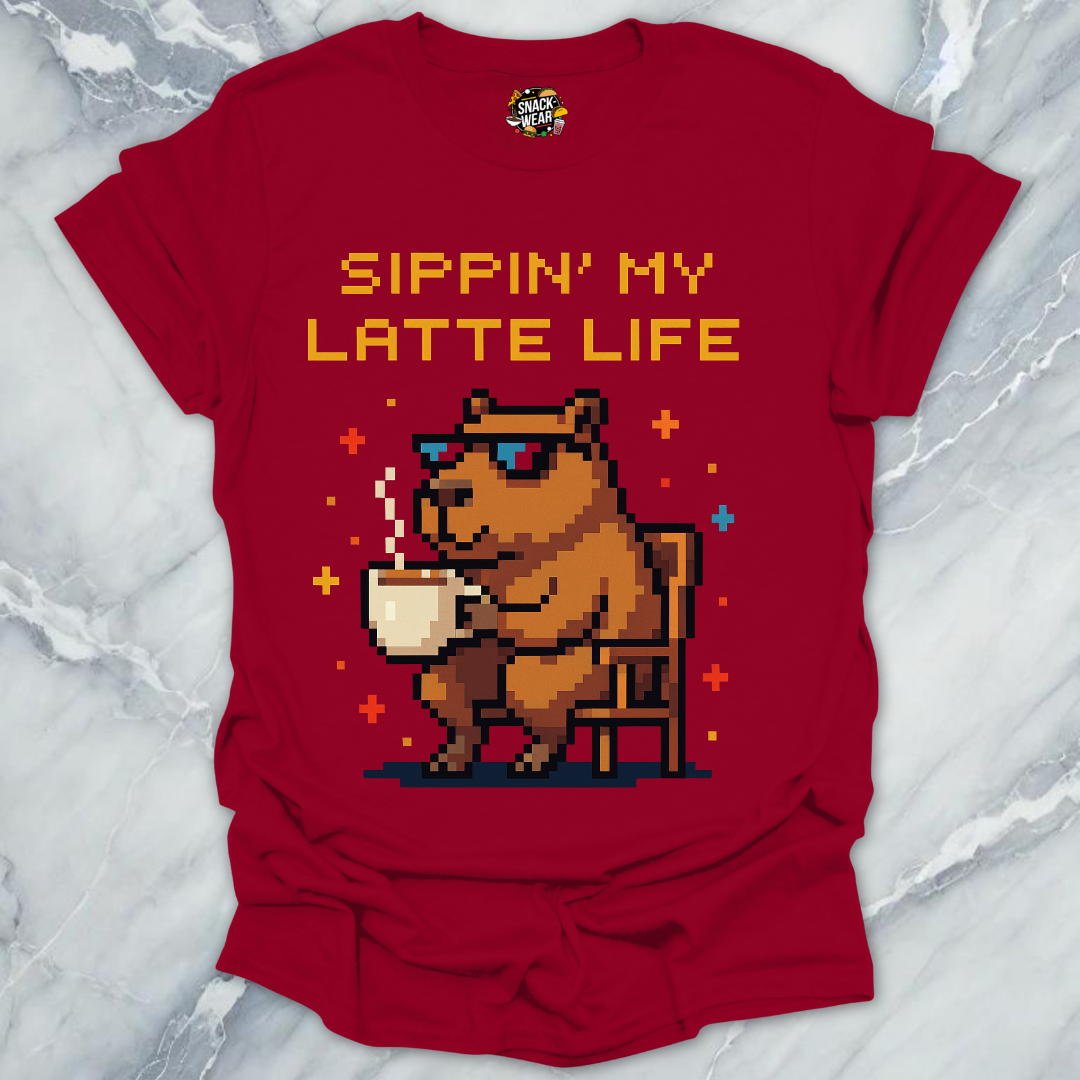Pixel Capybara Coffee T-Shirt