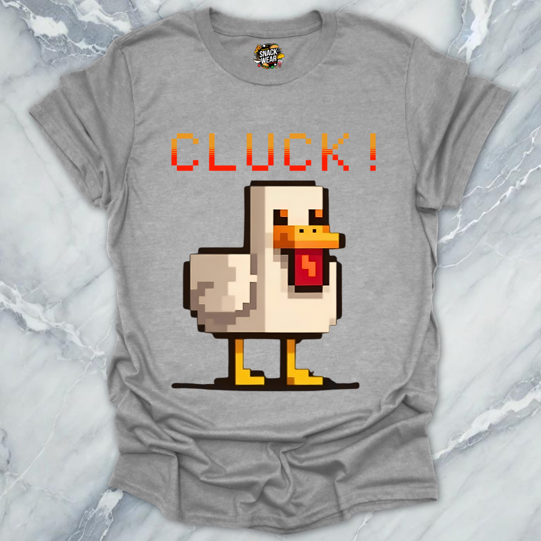 Retro Gamer Pixel Duck CLUCK! T-Shirt