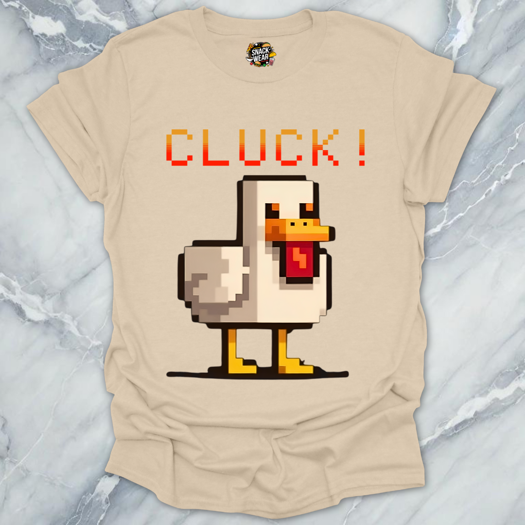 Retro Gamer Pixel Duck CLUCK! T-Shirt
