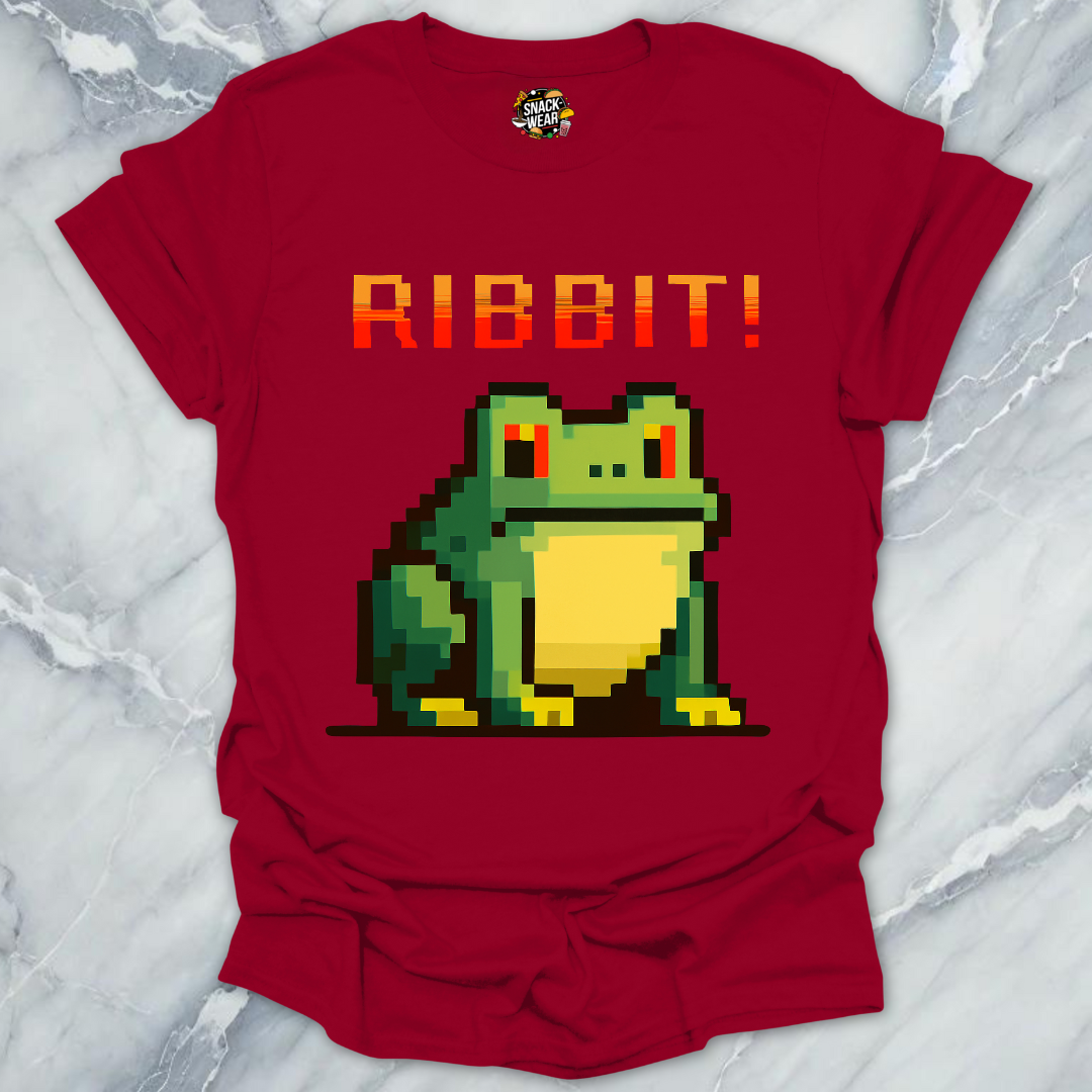Retro Gamer Pixel Frog RIBBIT! T-Shirt