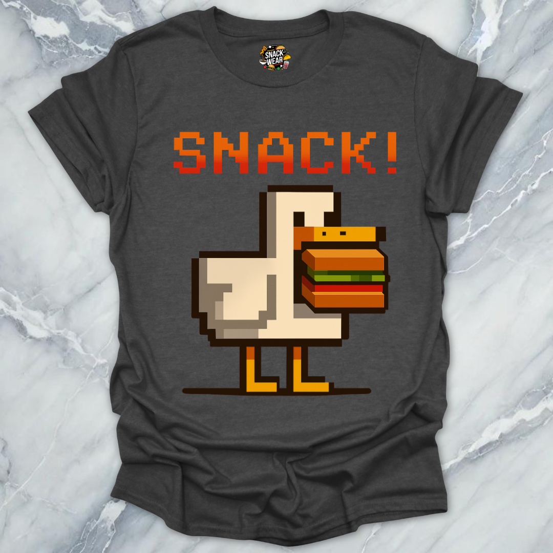 Retro Gamer Pixel Duck SNACK! T-Shirt