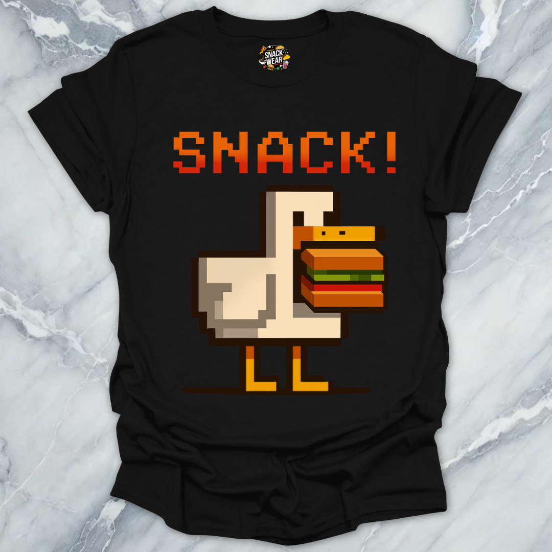 Retro Gamer Pixel Duck SNACK! T-Shirt