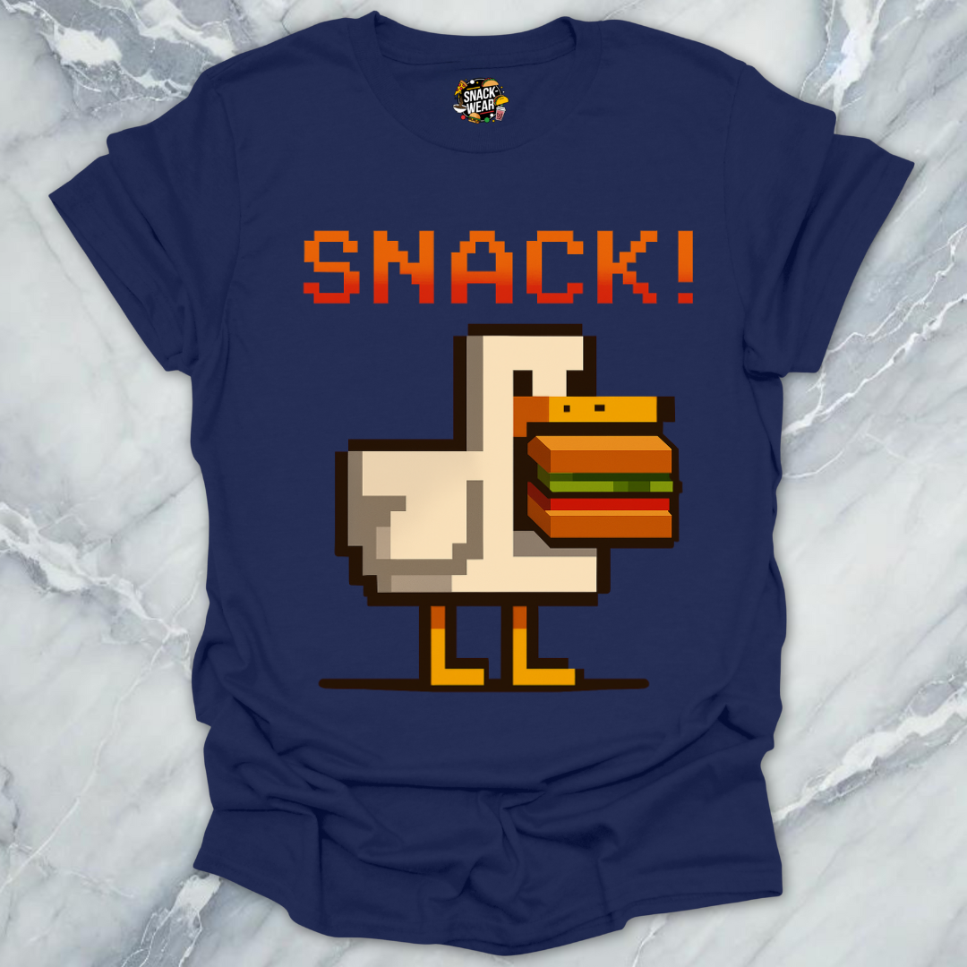 Retro Gamer Pixel Duck SNACK! T-Shirt