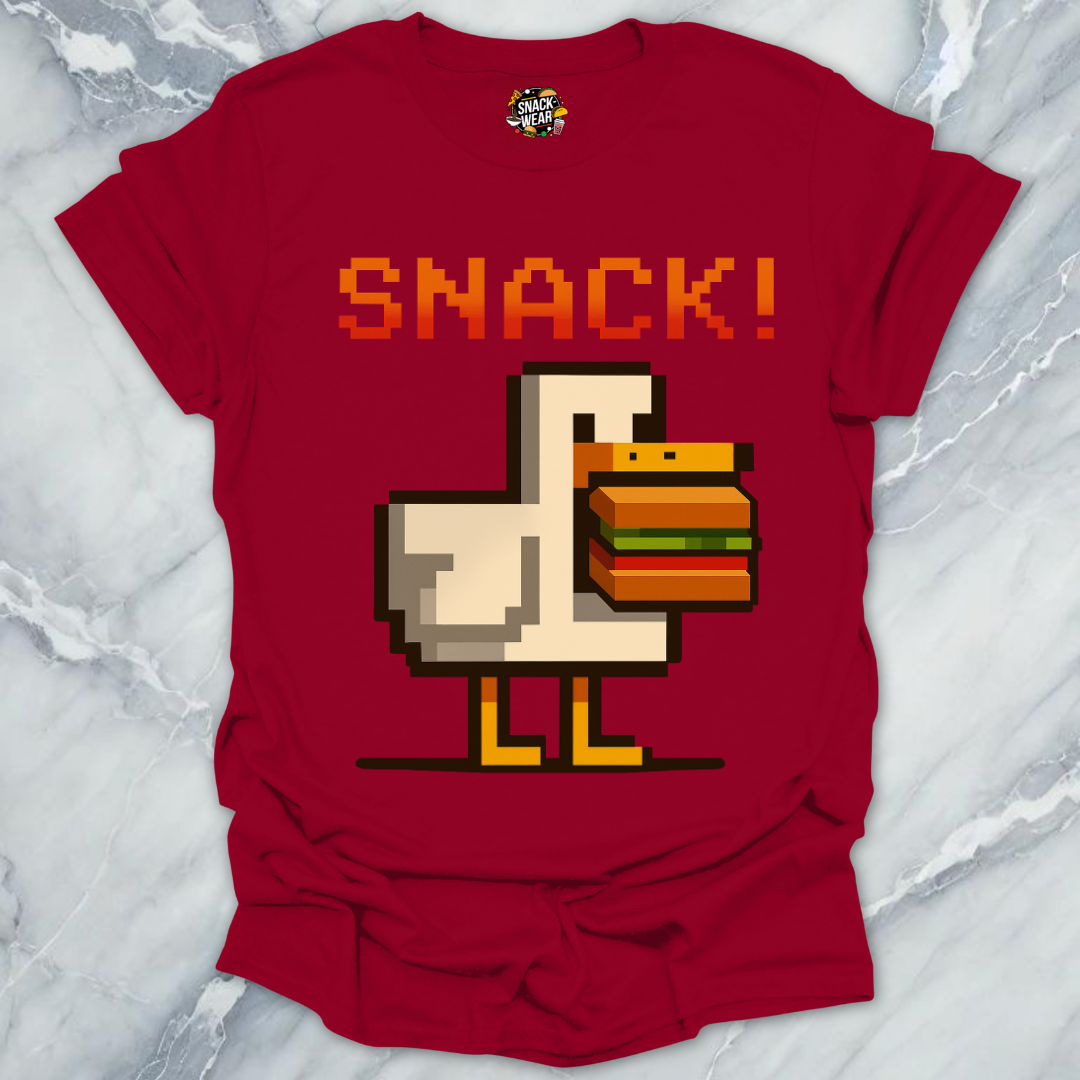 Retro Gamer Pixel Duck SNACK! T-Shirt