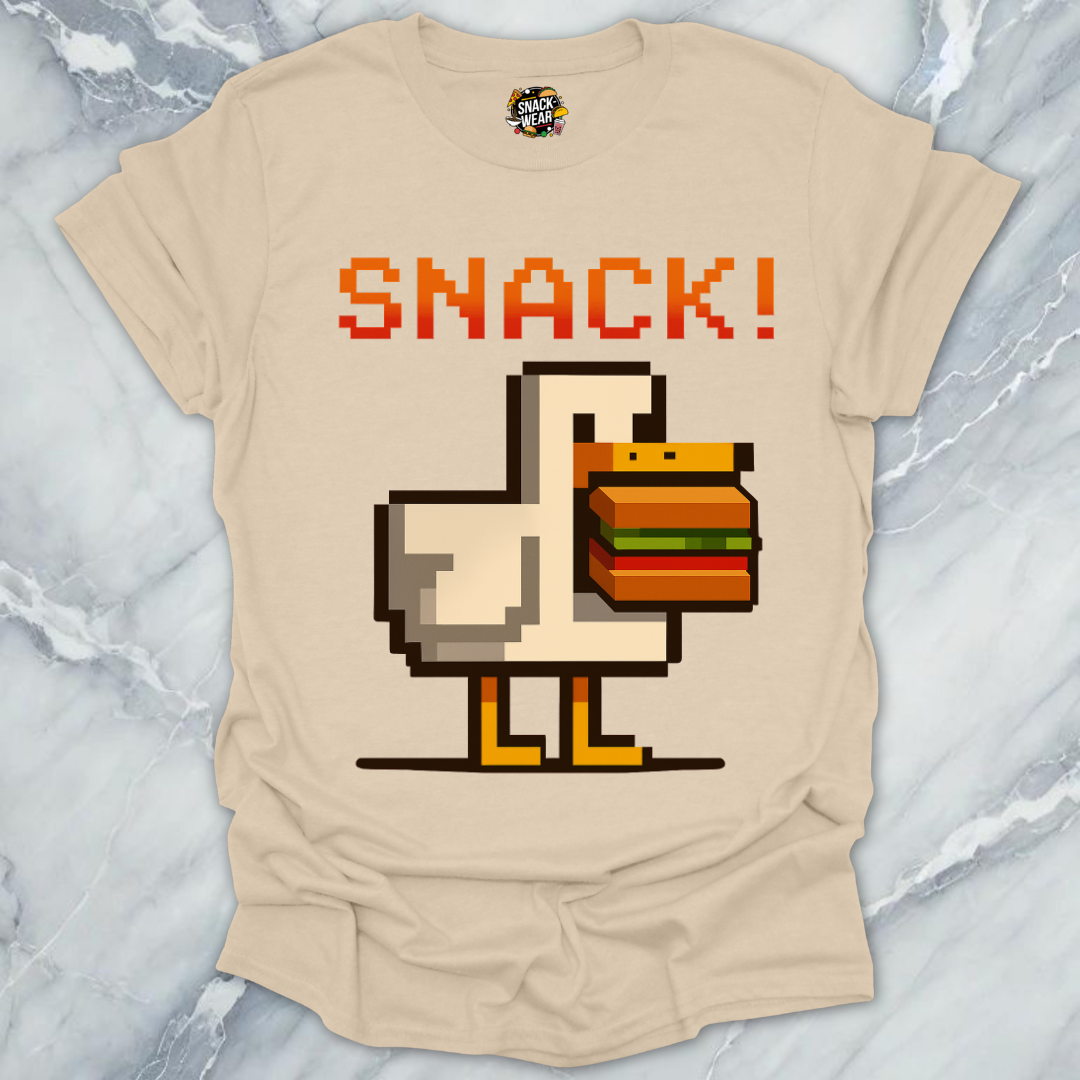Retro Gamer Pixel Duck SNACK! T-Shirt