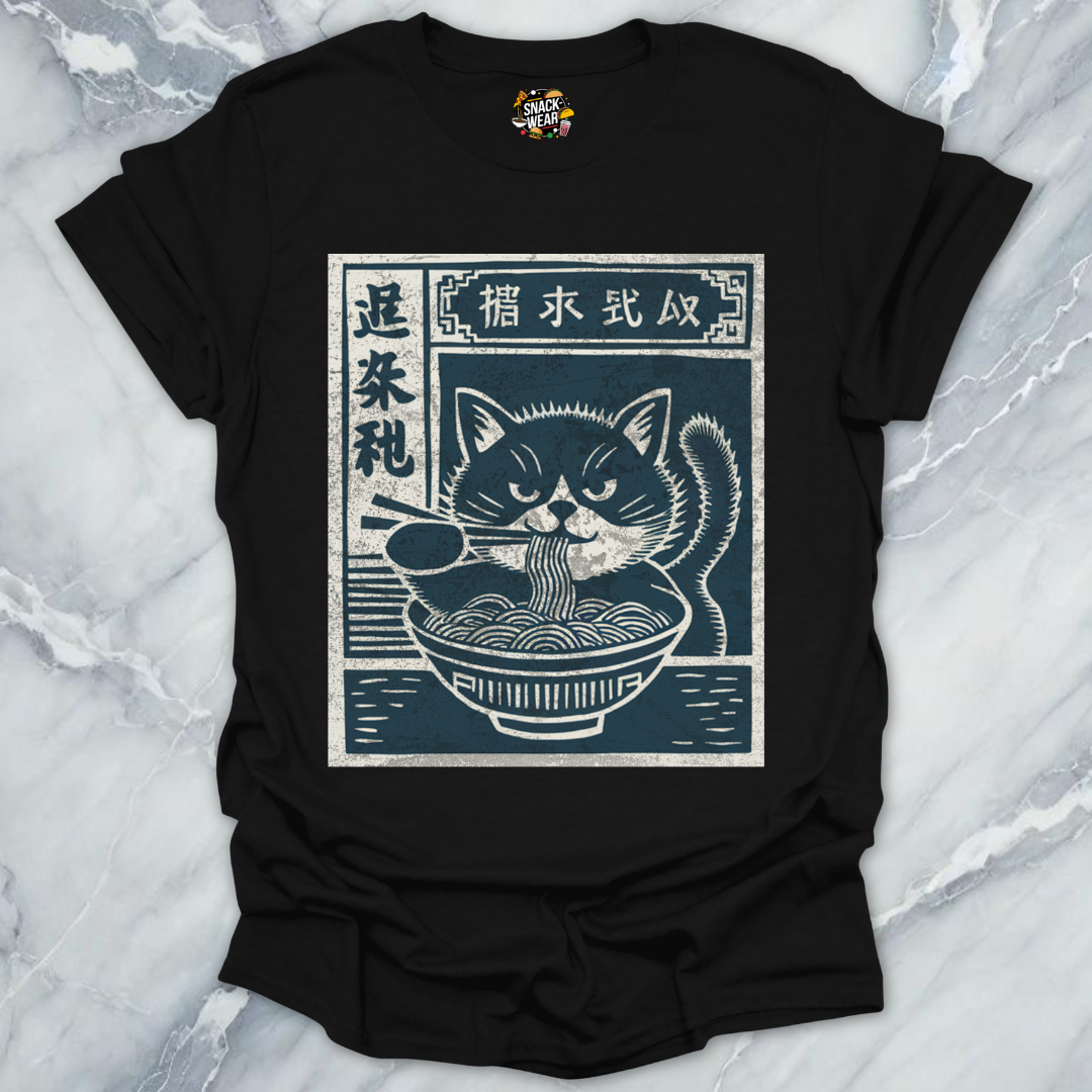 Ramen Cat Retro Japanese Ad T-Shirt