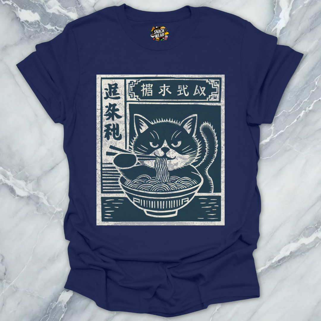 Ramen Cat Retro Japanese Ad T-Shirt