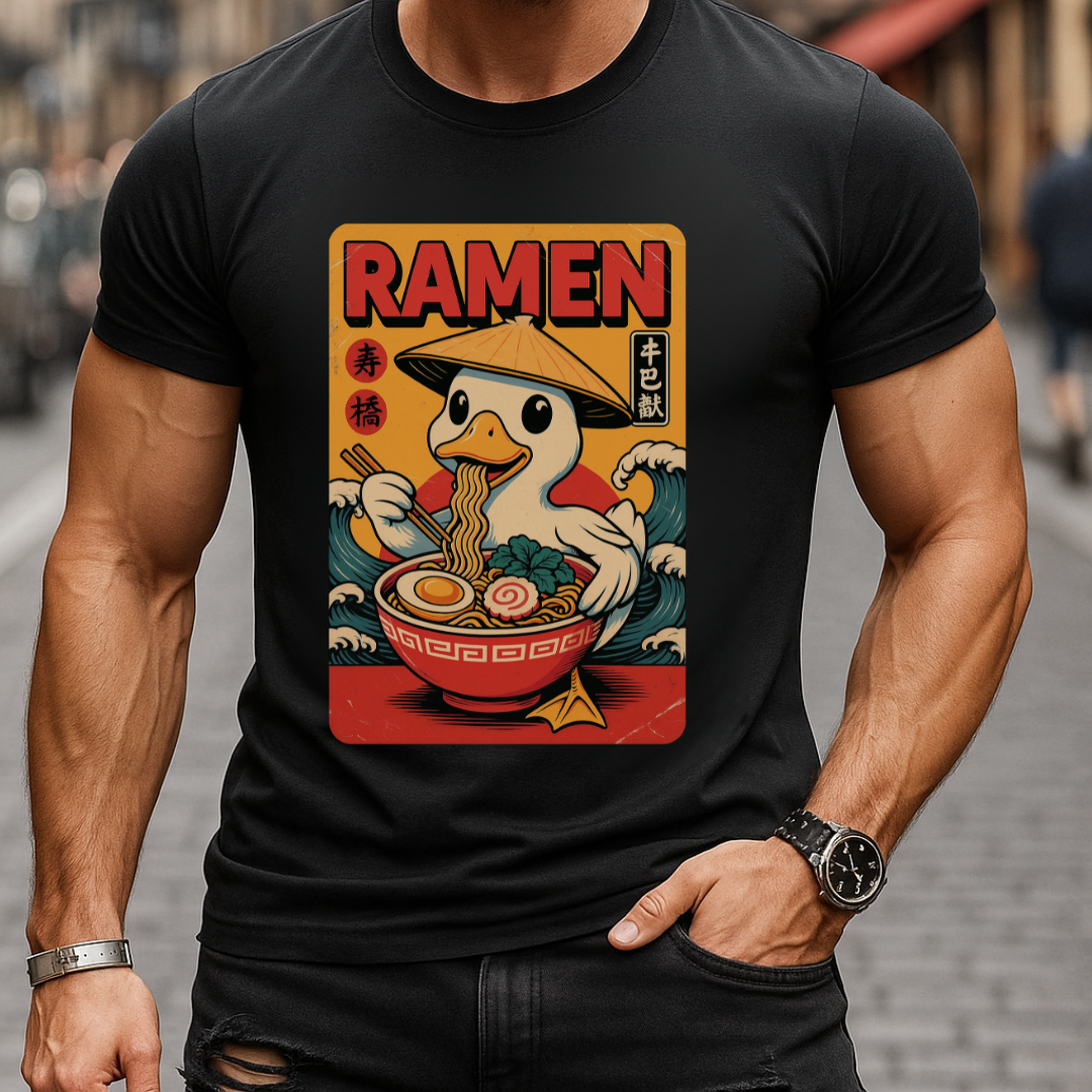 Vintage Japanese Noodle Duck T-Shirt