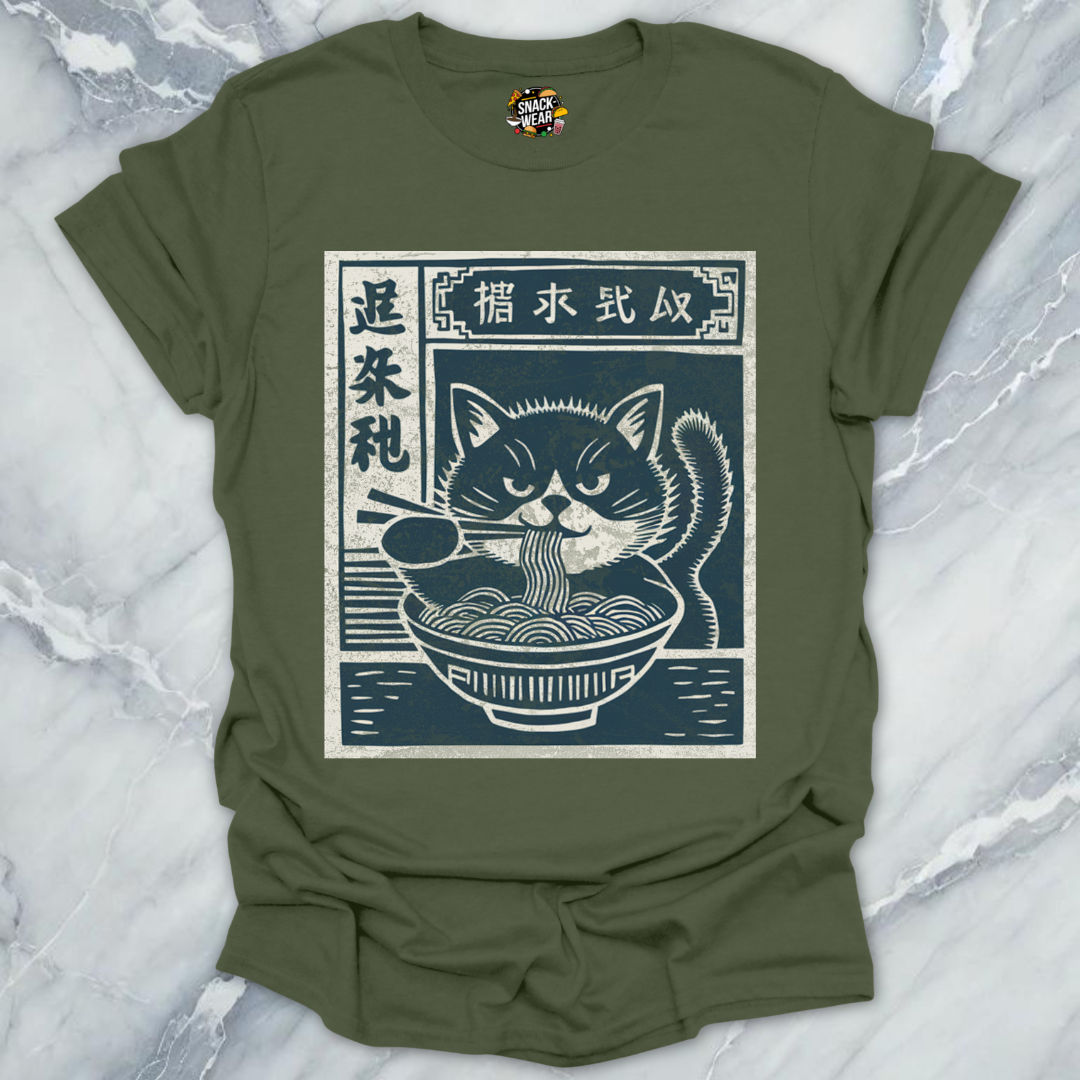 Ramen Cat Retro Japanese Ad T-Shirt