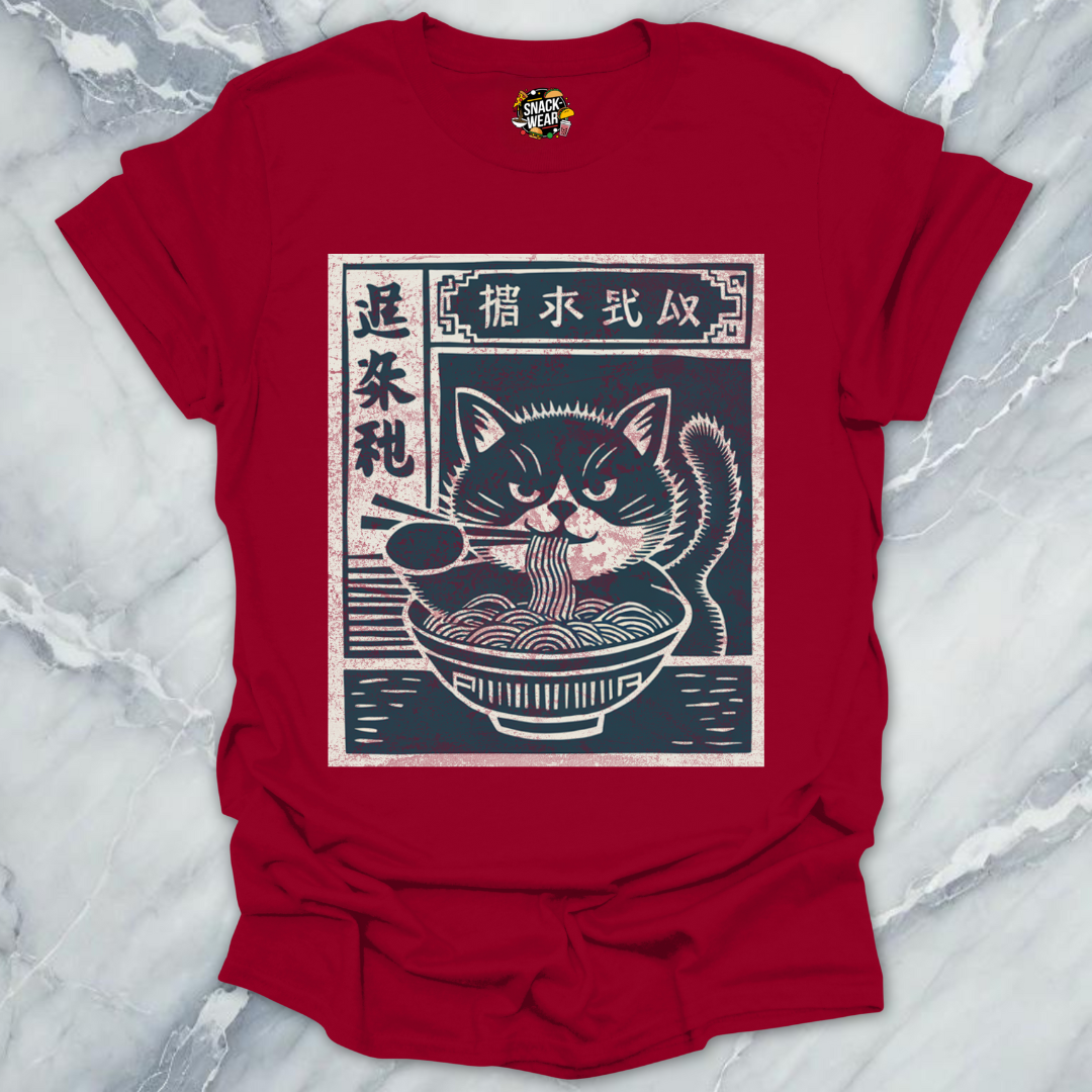 Ramen Cat Retro Japanese Ad T-Shirt