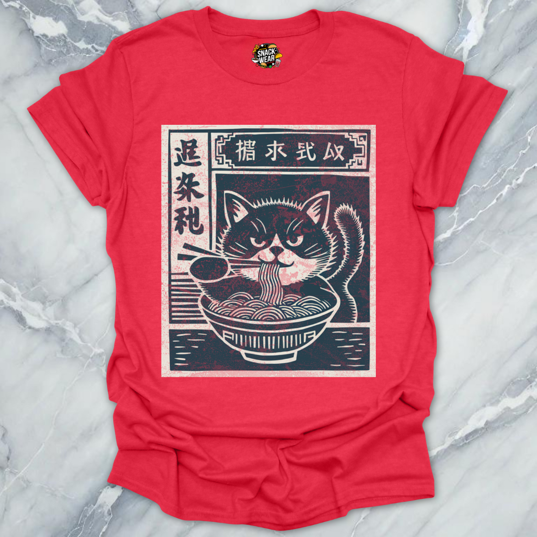 Ramen Cat Retro Japanese Ad T-Shirt