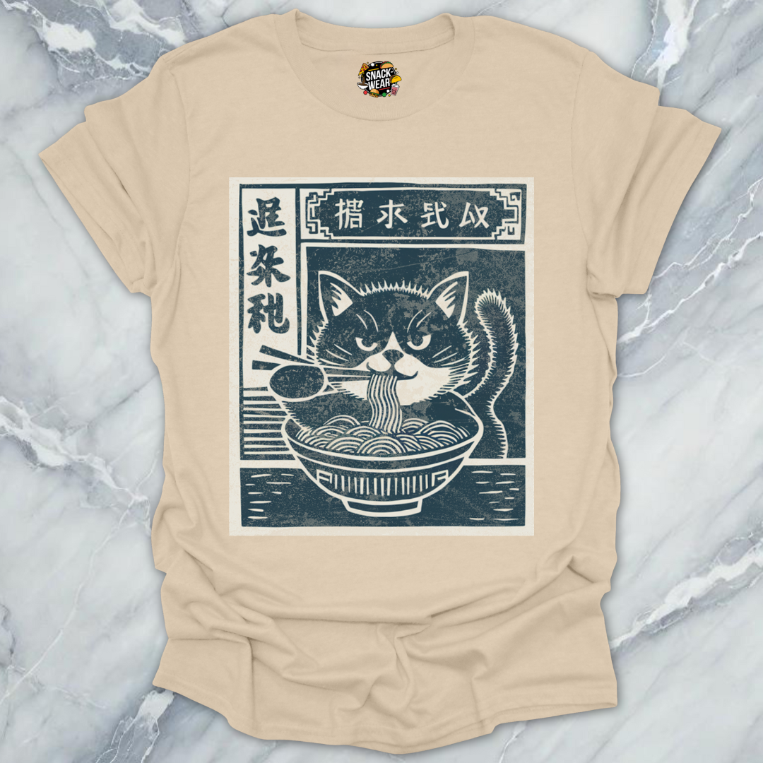 Ramen Cat Retro Japanese Ad T-Shirt