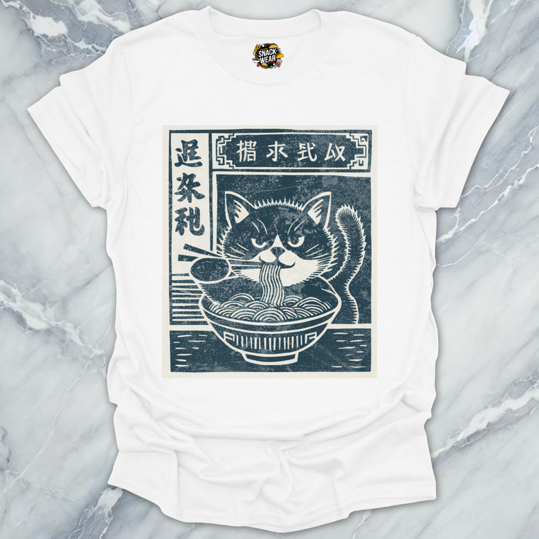 Ramen Cat Retro Japanese Ad T-Shirt
