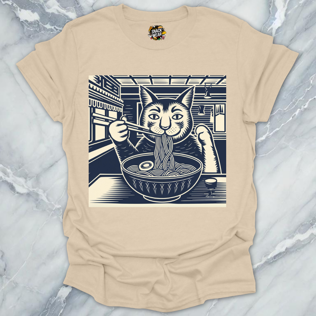 Ramen Cat – Traditional Japanese Ink Art Ramen Lover Tee T-Shirt