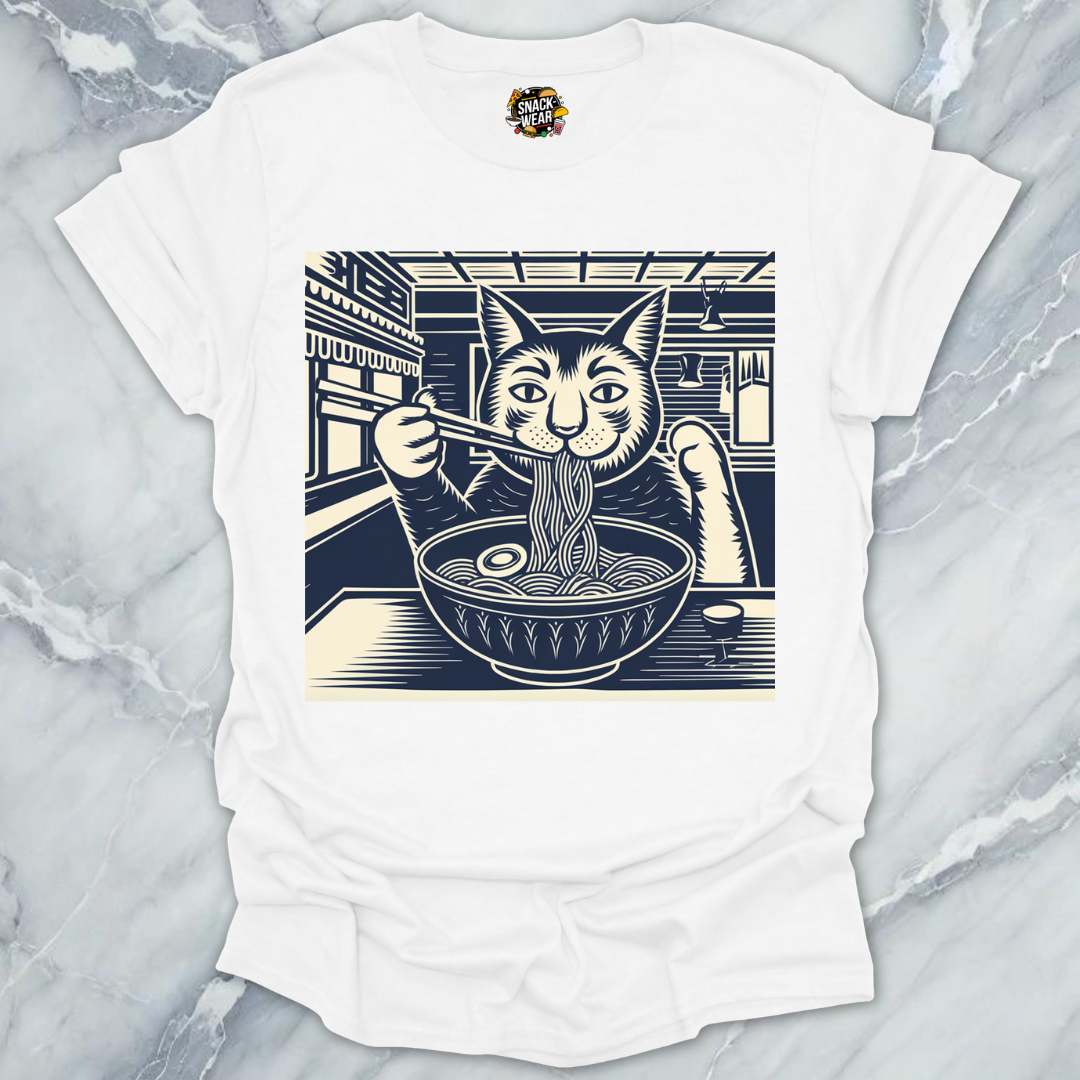 Ramen Cat – Traditional Japanese Ink Art Ramen Lover Tee T-Shirt
