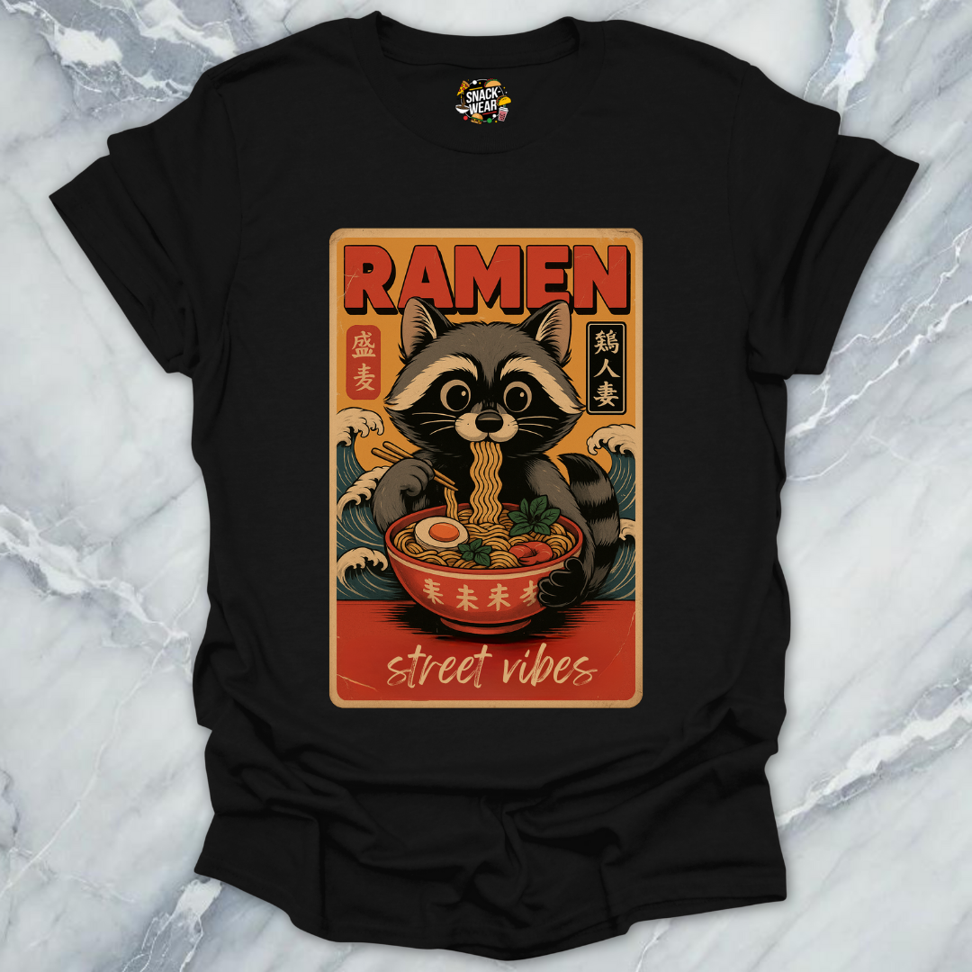 Ramen Raccoon Japanese Poster T-Shirt