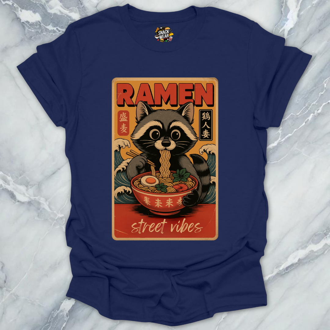 Ramen Raccoon Japanese Poster T-Shirt