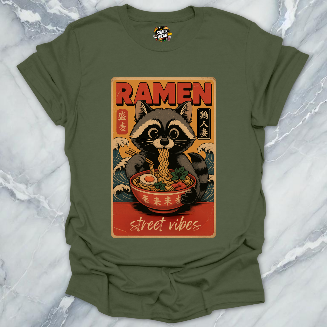 Ramen Raccoon Japanese Poster T-Shirt