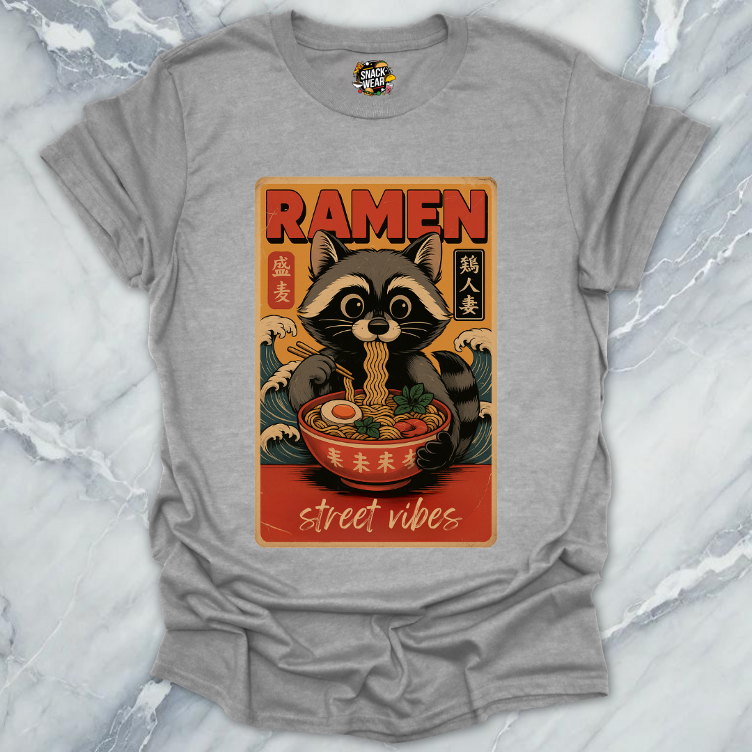 Ramen Raccoon Japanese Poster T-Shirt