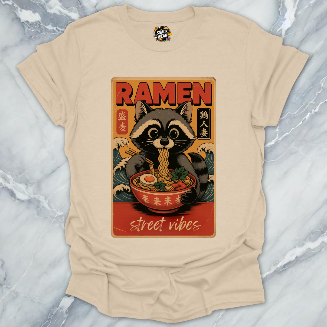 Ramen Raccoon Japanese Poster T-Shirt