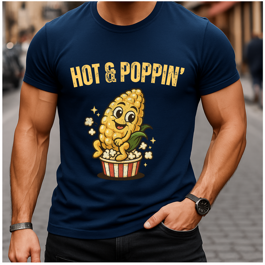 Hot & Poppin’ Popcorn Mascot T-Shirt