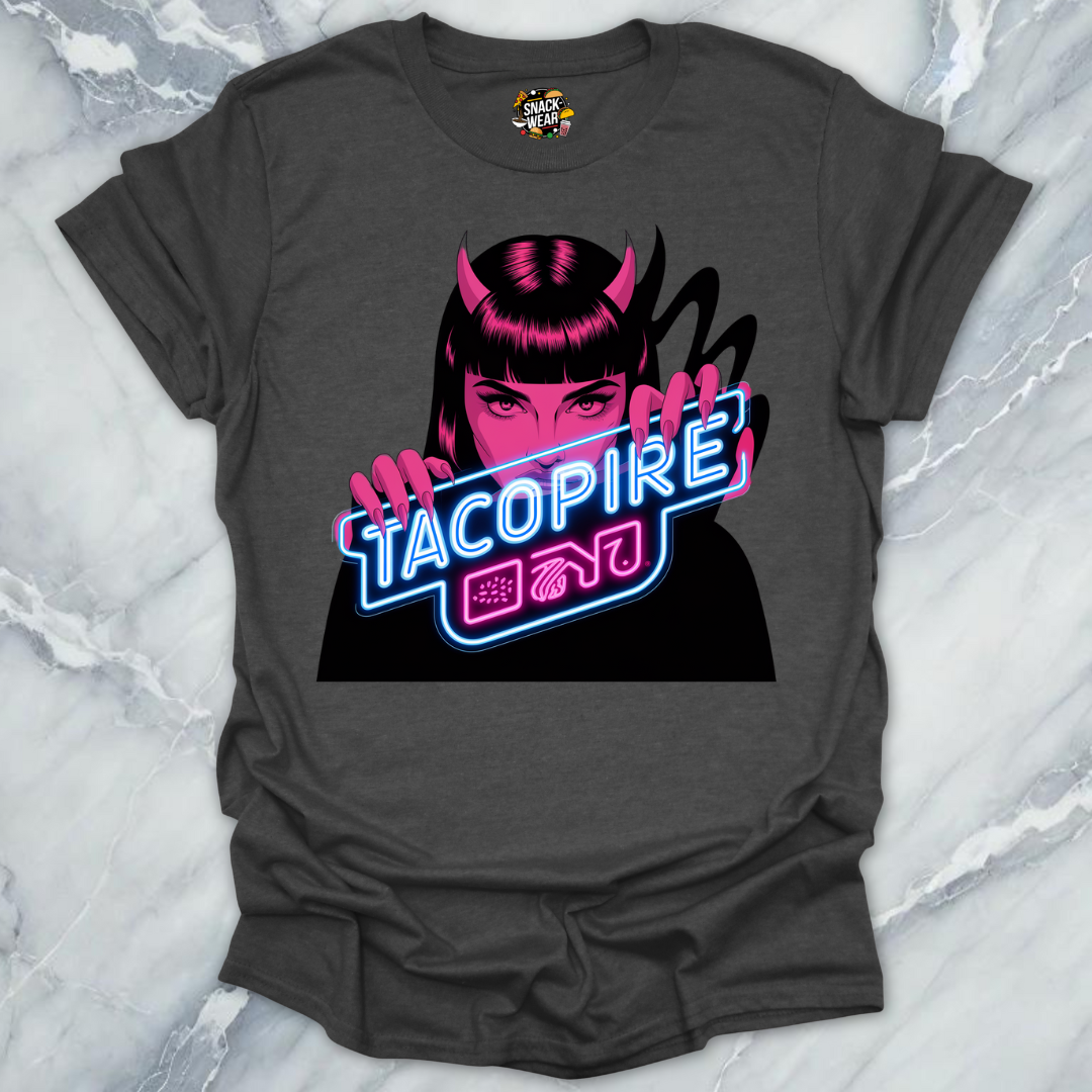Tacopire โ Dark Foodie Tee with Neon Bite T-Shirt