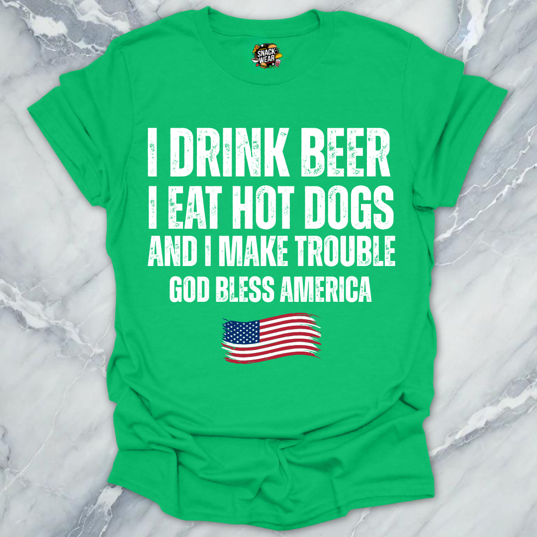 Beer Hot Dogs Trouble T-Shirt