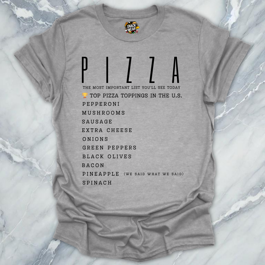 Top Pizza Toppings T-Shirt