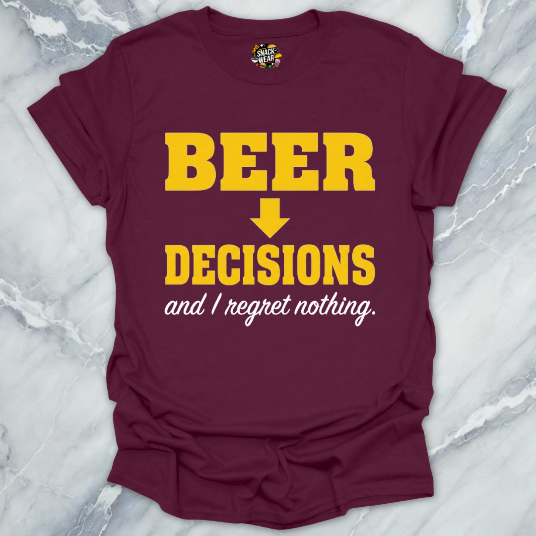 Beer Decisions No Regrets T-Shirt