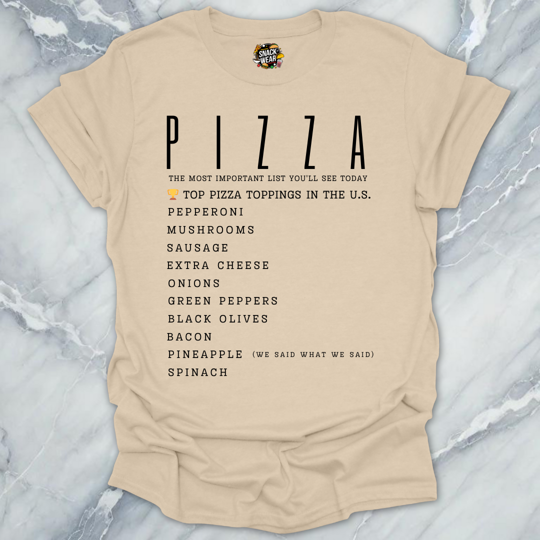 Top Pizza Toppings T-Shirt