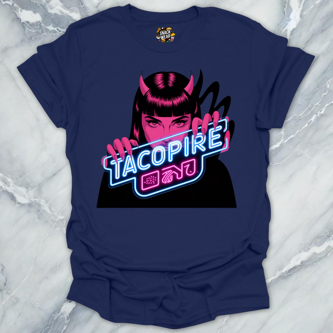 Tacopire โ Dark Foodie Tee with Neon Bite T-Shirt