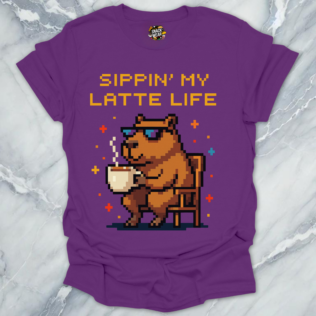 Pixel Capybara Coffee T-Shirt
