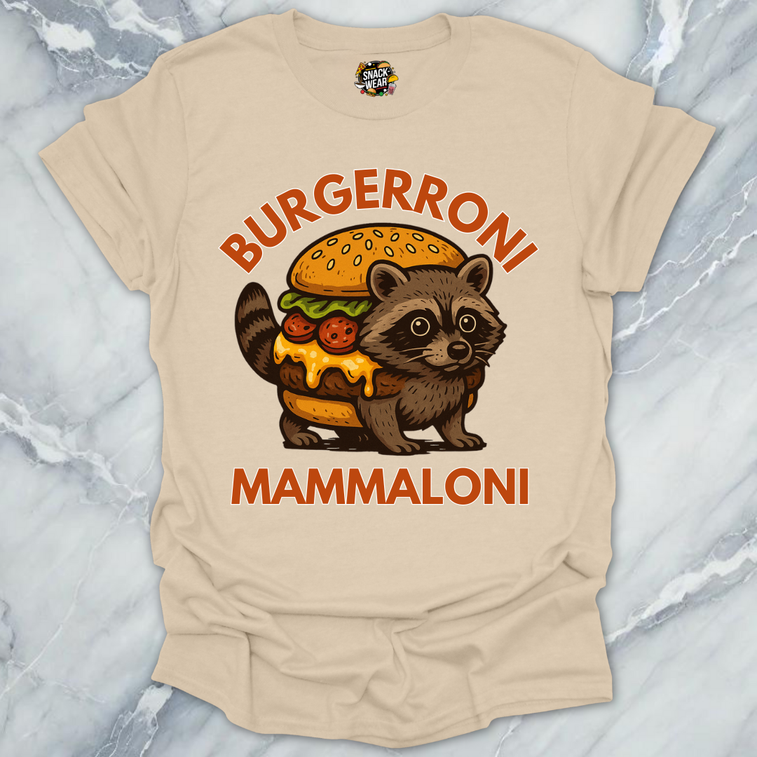 Burgerroni Mammaloni Raccoon Burger T-Shirt