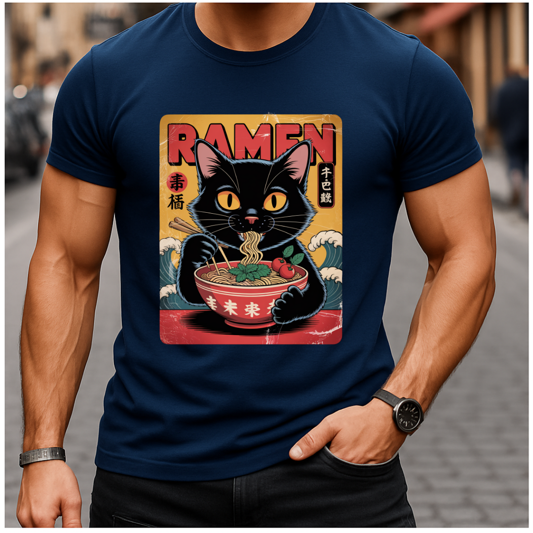 Ramen Cat - Vintage Poster T-Shirt