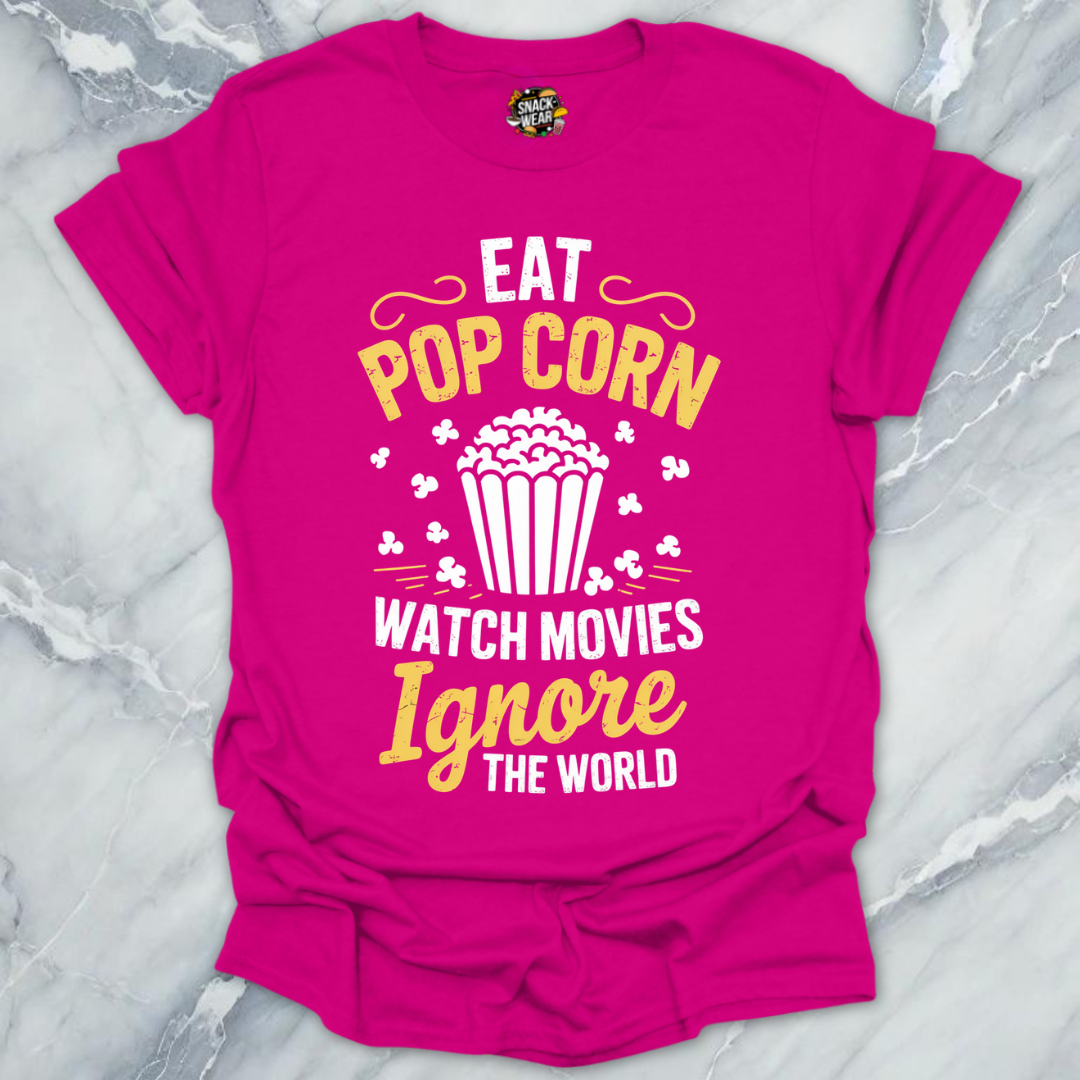 Popcorn & Peace Movie Night Mood T-Shirt