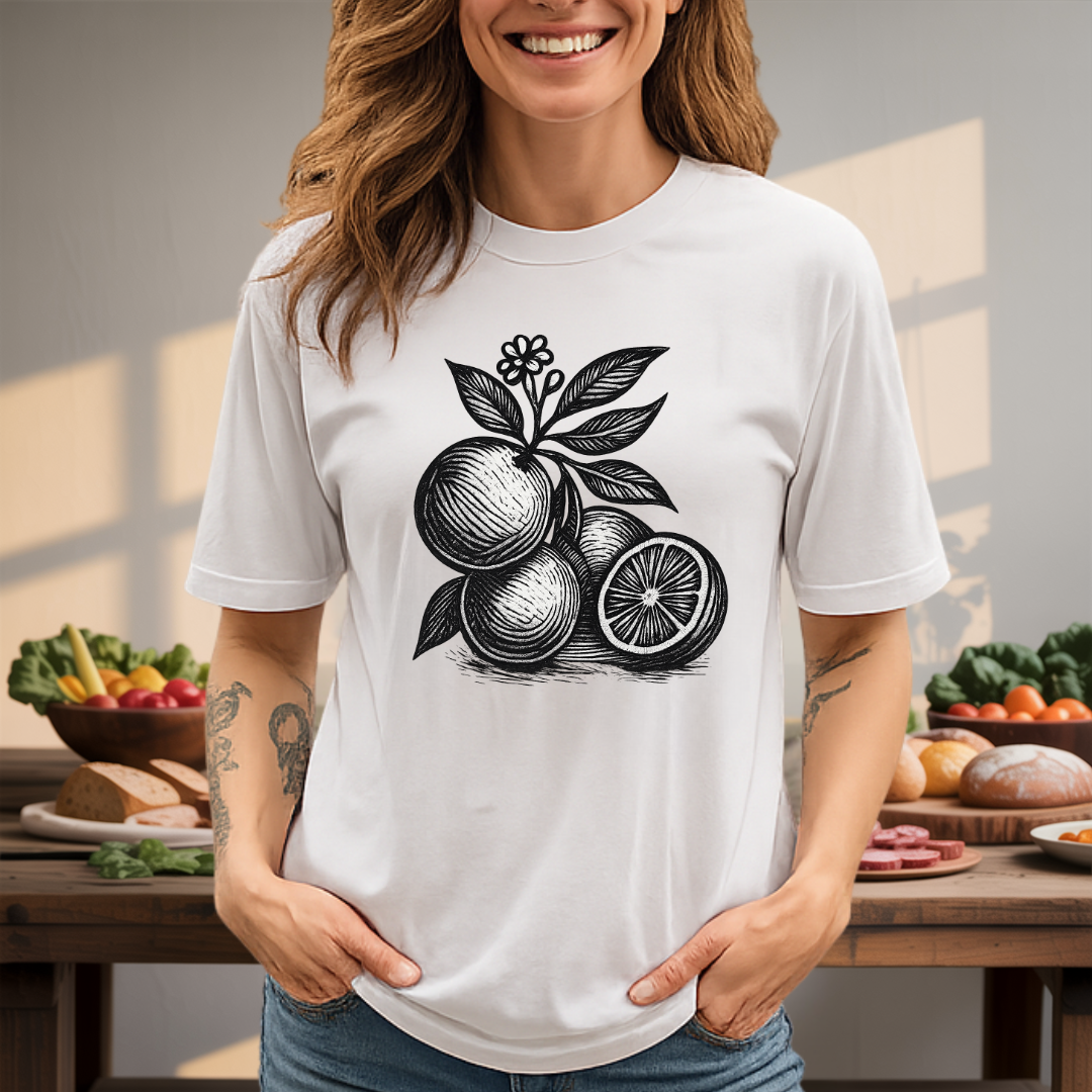 Vintage Citrus Woodcut T-Shirt