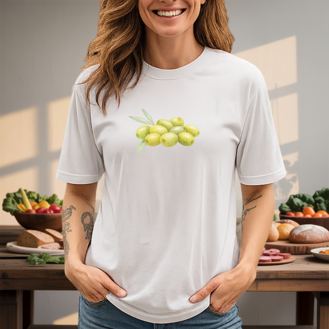 Minimal Watercolor Green Olives T-Shirt