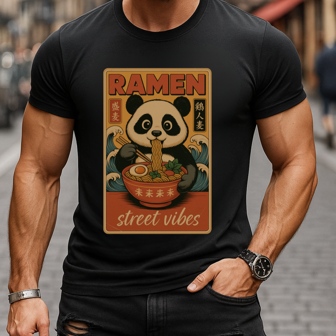 Vintage Japanese Ramen Panda T-Shirt