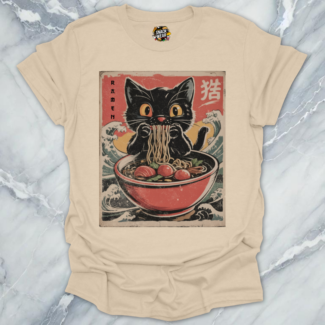 Retro Ramen Cat Japanese Art T-Shirt