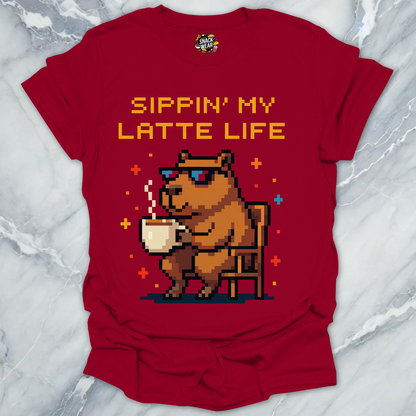 Pixel Capybara Coffee T-Shirt
