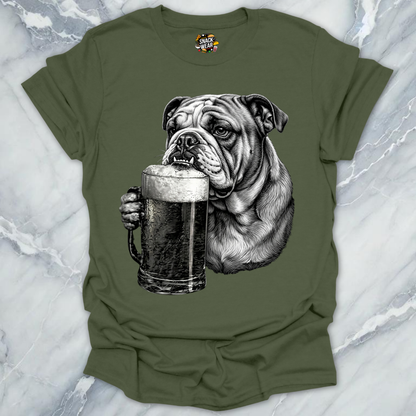 Bulldog With Beer T-Shirt