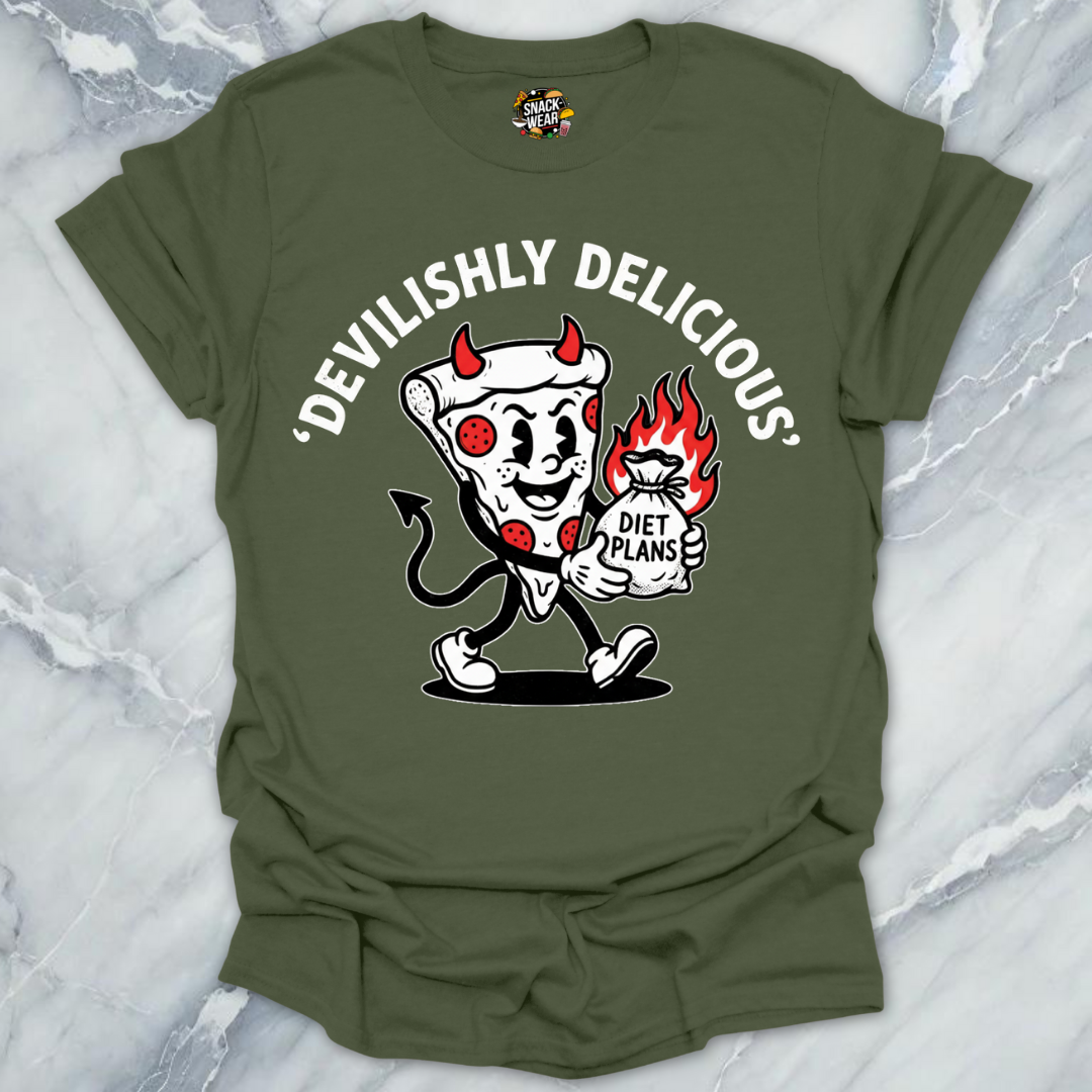 Retro Pizza Devilish Tattoo T-Shirt