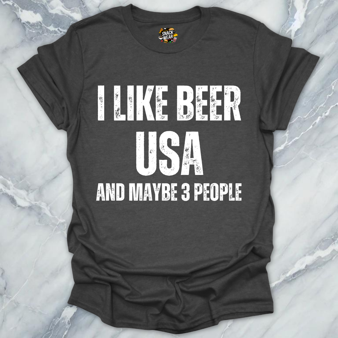 I Like Beer And USA  T-Shirt