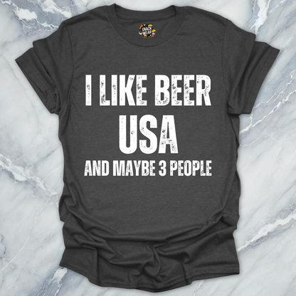 I Like Beer And USA  T-Shirt