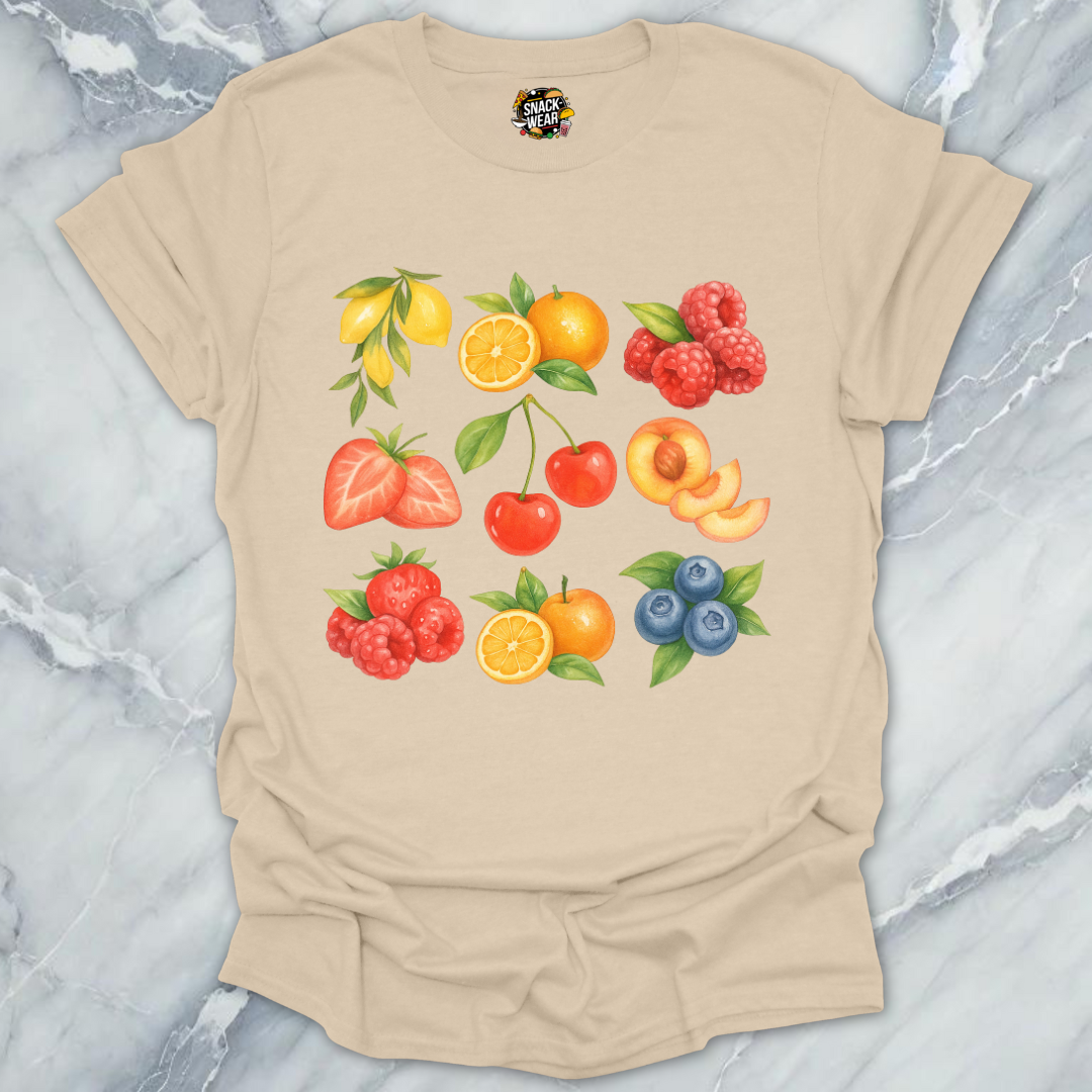 Summer Fruit Watercolor Grid T-Shirt