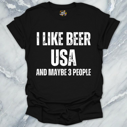 I Like Beer And USA  T-Shirt