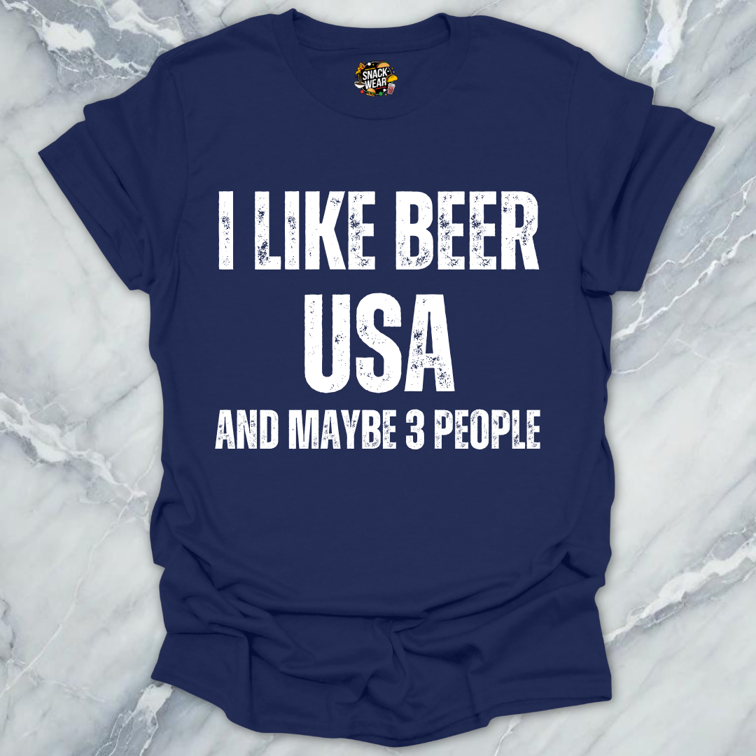 I Like Beer And USA  T-Shirt