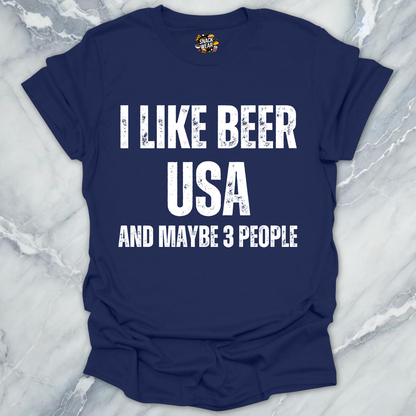 I Like Beer And USA  T-Shirt