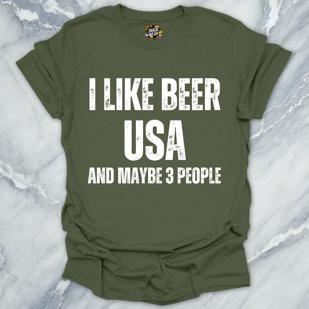 I Like Beer And USA  T-Shirt